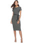 Bodycon Round Neck Striped Bodycon Dresses (Style V200514)