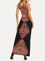 A-line Spaghetti Strap Print Maxi Dresses (Style V200527)