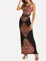 A-line Spaghetti Strap Print Maxi Dresses (Style V200527)