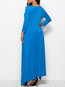 Asymmetrical Round Neck Plain Asymmetrical Maxi Dresses (Style V200534)