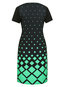 Bodycon Round Neck Geometric Print Knee Length Dresses (Style V200541)