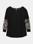Round Neck Standard Loose Plain Polyester Blouse (Style V200543)