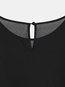 Round Neck Standard Loose Plain Polyester Blouse (Style V200543)