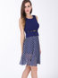Expansion Round Neck Polka Dot Patchwork Cotton Blends Midi Dresses (Style V200544)