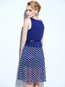 Expansion Round Neck Polka Dot Patchwork Cotton Blends Midi Dresses (Style V200544)