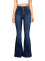 Maxi Slim Button Denim Plain Jeans (Style V200548)