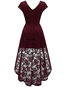 Asymmetrical V-neck Asymmetrical Maxi Dresses (Style V200550)