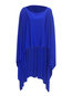 Round Neck Long Loose Polyester Asymmetrical T Shirt (Style V200551)