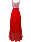 Expansion V-neck Patchwork Maxi Dresses (Style V200561)