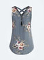 Mid-Length Loose Floral Pattern Tank Top (Style V200564)