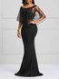 Bodycon Off The Shoulder Plain Backless Cellulose Acetate Fibre Bodycon Dresses (Style V200567)