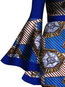 Bodycon Round Neck Striped Print Knee Length Dresses (Style V200571)