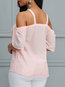 Standard Loose Plain Polyester Backless Blouse (Style V200605)