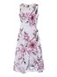 Western A-line Round Neck Floral Patchwork Floral Dresses (Style V200615)