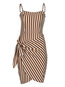 Western Bodycon Spaghetti Strap Striped Strappy Bodycon Dresses (Style V200624)