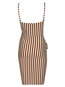Western Bodycon Spaghetti Strap Striped Strappy Bodycon Dresses (Style V200624)