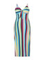 Sexy Bodycon Spaghetti Strap Striped Satin Bodycon Dresses (Style V200631)