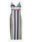 Sexy Bodycon Spaghetti Strap Striped Satin Bodycon Dresses (Style V200631)
