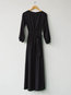 Vintage A-line Round Neck Plain Polyester Maxi Dresses (Style V200642)