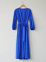 Vintage A-line Round Neck Plain Polyester Maxi Dresses (Style V200642)