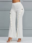 Maxi Skinny Office Polyester Plain Casual Pants (Style V200643)