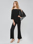 Maxi Slim Western Plain Patchwork Jumpsuit (Style V200651)