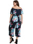 Ankle Length Loose Casual Floral Backless Jumpsuit (Style V200674)