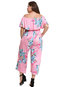 Ankle Length Loose Casual Floral Backless Jumpsuit (Style V200674)
