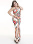 England Bodycon Spaghetti Strap Print Polyester Bodycon Dresses (Style V200682)