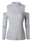 Stand Collar Standard Slim Western Cotton Sweater (Style V200692)