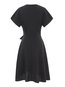 Vintage A-line V-neck Plain Strappy Mini Dresses (Style V200694)