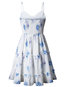 Travel Look A-line Spaghetti Strap Floral Backless Mini Dresses (Style V200702)