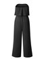 Loose Western Plain Polyester Backless Jumpsuit (Style V200704)