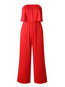 Loose Western Plain Polyester Backless Jumpsuit (Style V200704)