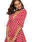 Date Night A-line V-neck Polka Dot Print Mini Dresses (Style V200713)
