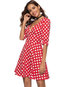 Date Night A-line V-neck Polka Dot Print Mini Dresses (Style V200713)