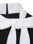 Ladylike Pencil Bow Collar Patchwork Polyester Work Dresses (Style V200721)