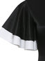 Ladylike Pencil Bow Collar Patchwork Polyester Work Dresses (Style V200721)
