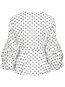 V-neck Short Sweet Polka Dot Wavy Edge Blouse (Style V200730)