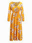 Bohemian Expansion V-neck Print Polyester Boho Dresses (Style V200750)