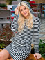 Casual Bodycon Hooded Striped Casual Dresses (Style V200754)