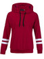 Hooded Standard Straight Striped Patchwork Hoodie (Style V200762)