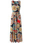 Bohemian Expansion V-neck Print Boho Dresses (Style V200770)