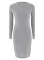 Casual Bodycon Round Neck Plain Casual Dresses (Style V200789)