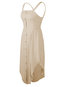 Basic Asymmetrical Spaghetti Strap Plain Button Knee Length Dresses (Style V200791)