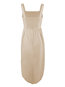 Basic Asymmetrical Spaghetti Strap Plain Button Knee Length Dresses (Style V200791)