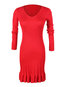 Casual Bodycon V-neck Plain Casual Dresses (Style V200794)