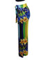 Maxi Loose Western Pattern Color Block Casual Pants (Style V200800)