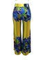 Maxi Loose Western Pattern Color Block Casual Pants (Style V200800)