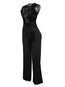 Maxi Slim Western Plain Strappy Jumpsuit (Style V200802)